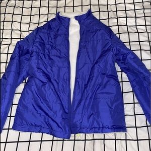 14-16 blue furry winter/rain coat